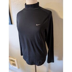 Nike Sphere Dry Black Mock Neck long Sleeve womens size L